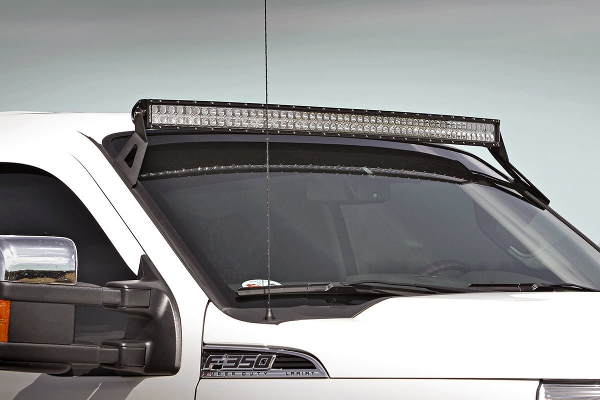 Rough Country Ford 54 Inch Curved LED Light Bar Upper Windshield Mounts 99-16 F-250/F-350 Super Duty