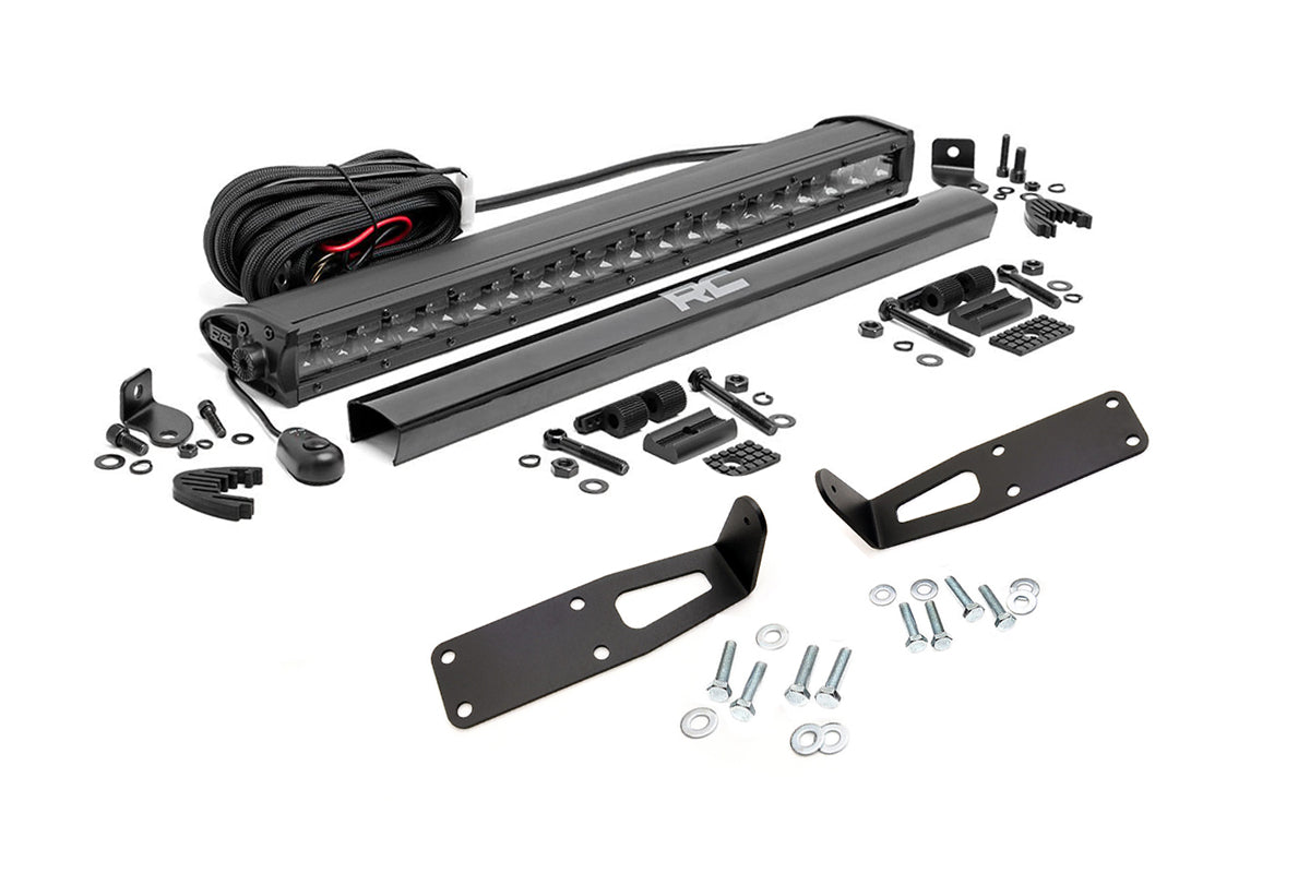 Rough Country Dodge Hidden Bumper Kit w/ 20-Inch LED Light Bar Black Series 10-18 Ram 2500/3500