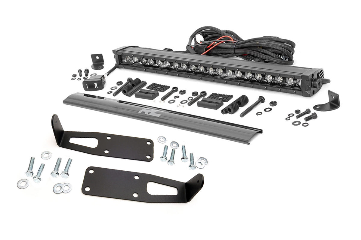 Rough Country Dodge Hidden Bumper Kit w/ 20-Inch LED Light Bar Black Series w/ White DRL 03-18 Ram 2500/3500
