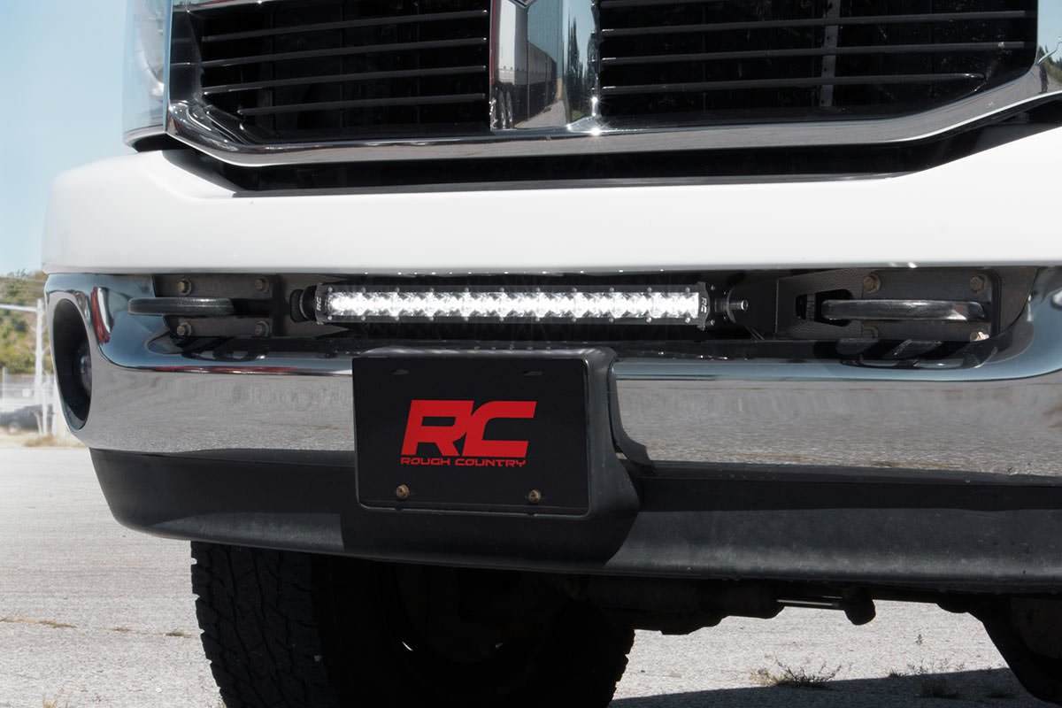 Rough Country Dodge Hidden Bumper Kit w/ 20-Inch LED Light Bar Black Series w/ White DRL 03-18 Ram 2500/3500