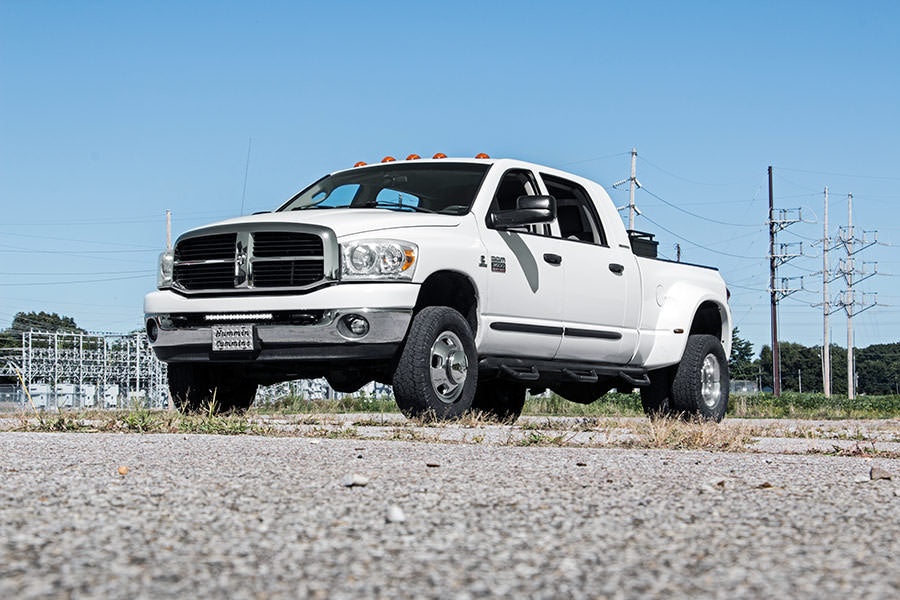 Rough Country Dodge Hidden Bumper Kit w/ 20-Inch LED Light Bar Black Series w/ White DRL 03-18 Ram 2500/3500