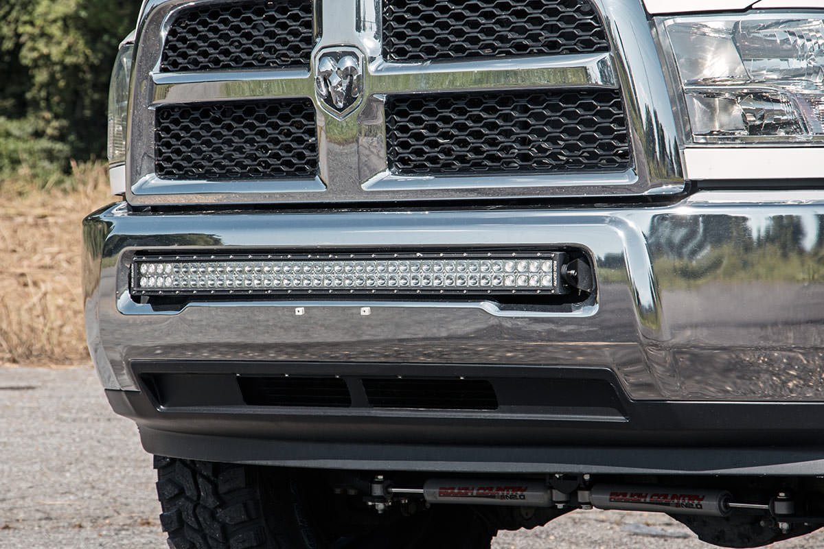 Rough Country Dodge 40 Inch Curved LED Light Bar Hidden Bumper Mounts 10-18 RAM 2500/3500