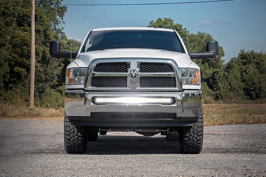 Rough Country Dodge 40 Inch Curved LED Light Bar Hidden Bumper Mounts 10-18 RAM 2500/3500