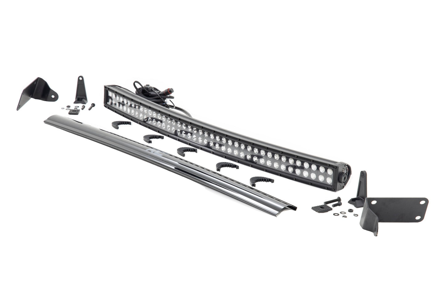 Rough Country Dodge 40-inch Curved LED Light Bar Hidden Bumper Kit w/Black Series LED For 10-18 Ram 2500/3500