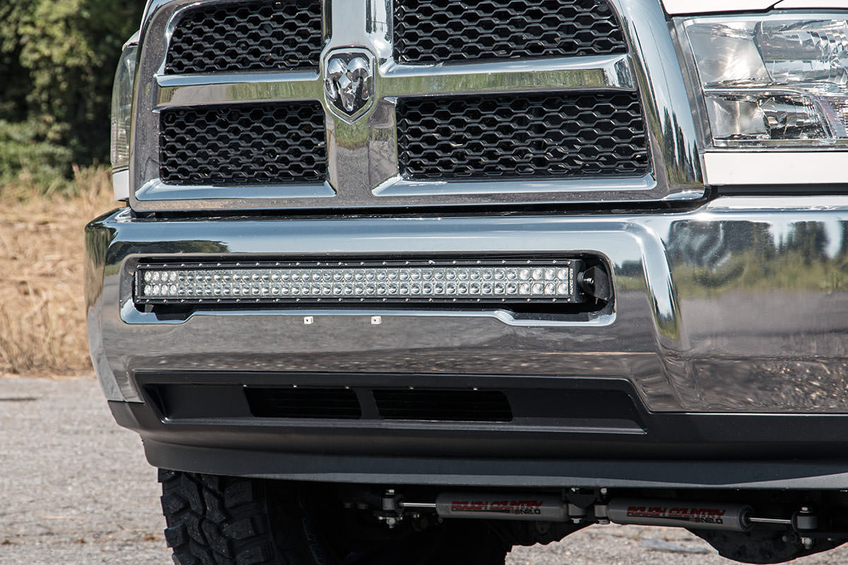 Rough Country Dodge 40-inch Curved LED Light Bar Hidden Bumper Kit w/Black Series LED For 10-18 Ram 2500/3500