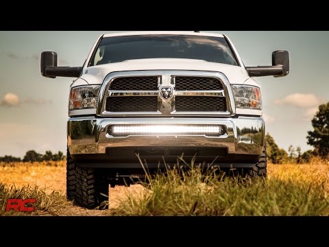 Rough Country Dodge 40-inch Curved LED Light Bar Hidden Bumper Kit w/Black Series LED For 10-18 Ram 2500/3500
