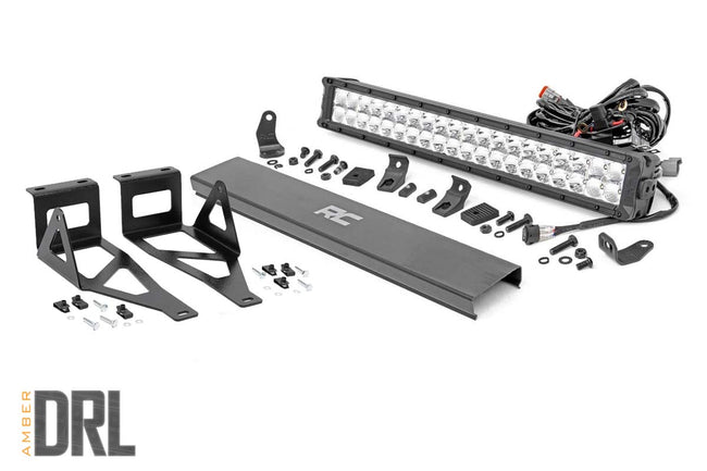 Rough Country Ford 20 Inch LED Bumper Kit Chrome Series w/Amber DRL 05-07 F-250/350