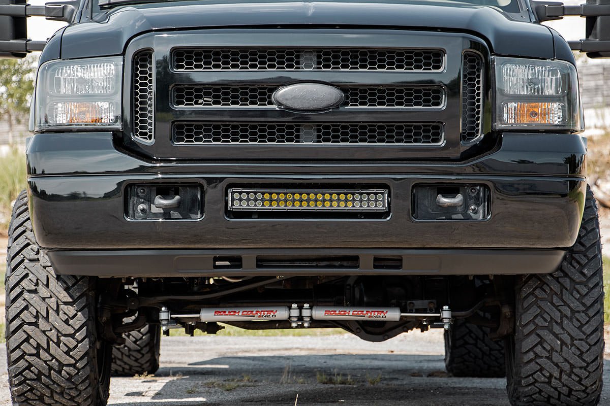 Rough Country Ford 20 Inch LED Bumper Kit Black Series w/Amber DRL 05-07 F-250/350