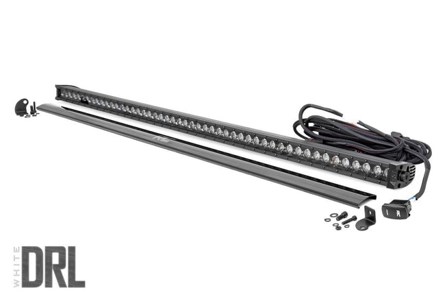 Rough Country 50 Inch Straight CREE LED Light Bar Single Row Black Series w/Cool White DRL