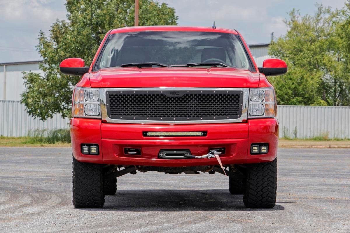 Rough Country Chevrolet LED Fog Light Kit Black Series w/White DRL 07-13 Silverado 1500