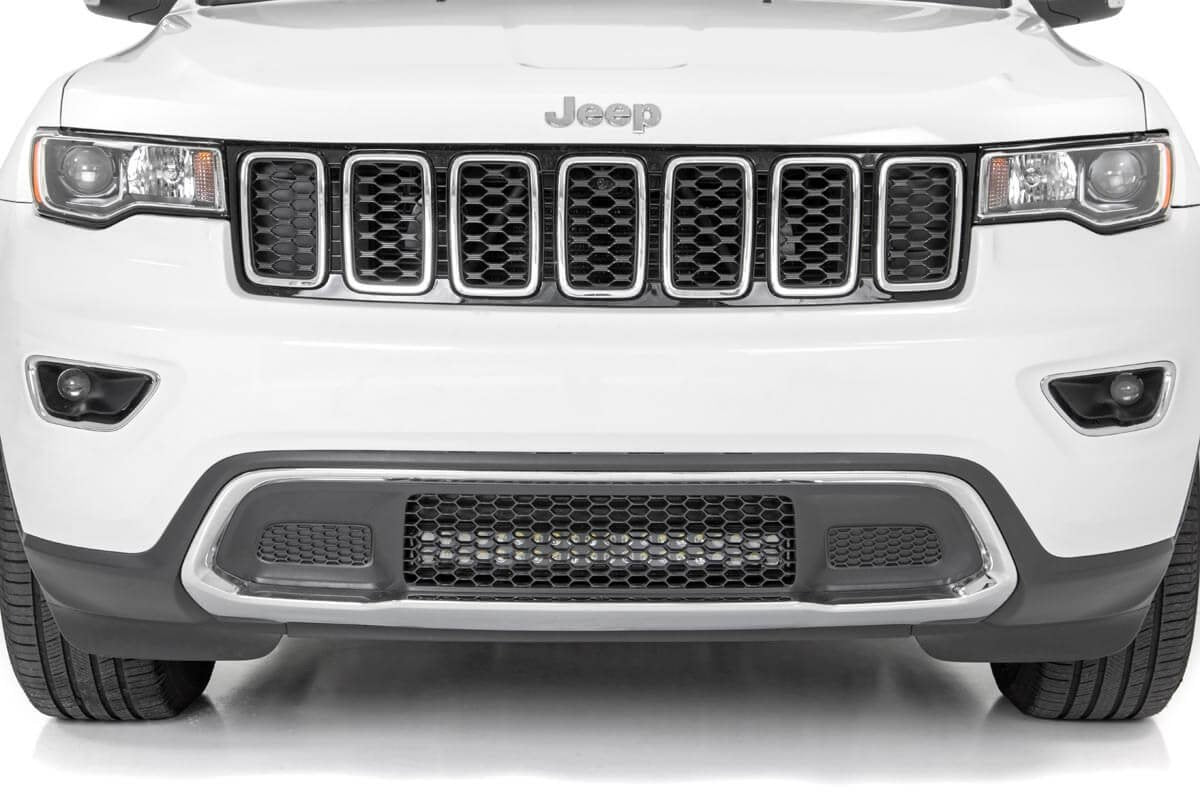 Rough Country Jeep 20 Inch LED Bumper Kit Chrome Series w/Cool White DRL 11-20 WK2 Grand Cherokee