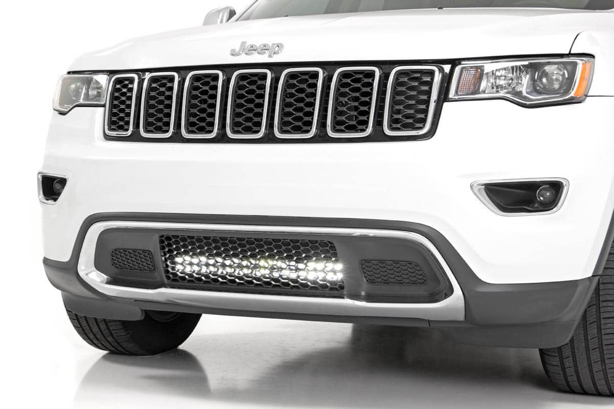 Rough Country Jeep 20 Inch LED Bumper Kit Chrome Series w/Amber DRL 11-20 WK2 Grand Cherokee