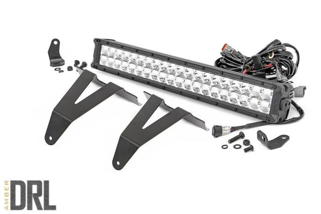Rough Country Dodge 20 Inch LED Bumper Kit Chrome Series w/Amber DRL 19-23 RAM 1500