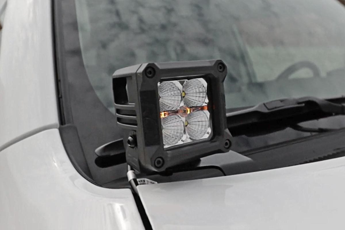 Rough Country Toyota 4Runner 3 Inch Wide Angle LED Lower Windshield Ditch Kit 3 Inch Osram Wide Angle LED For 10-23 4Runner