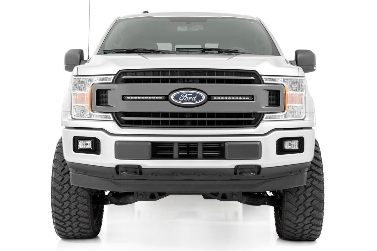 Rough Country Dual 10 Inch LED Black Series Grille Kit 18-20 F-150 XLT
