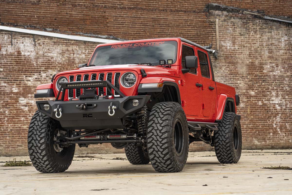 Rough Country Jeep Quad LED Light Pod KitBlack Series w/White DRL 18-20 JL/20 Gladiator
