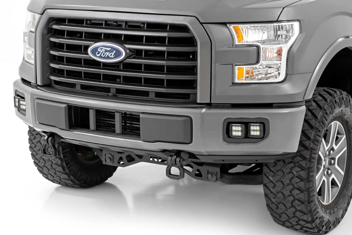 Rough Country Ford LED Fog Light Kit Black Series w/ Flood Beam 15-19 F-150
