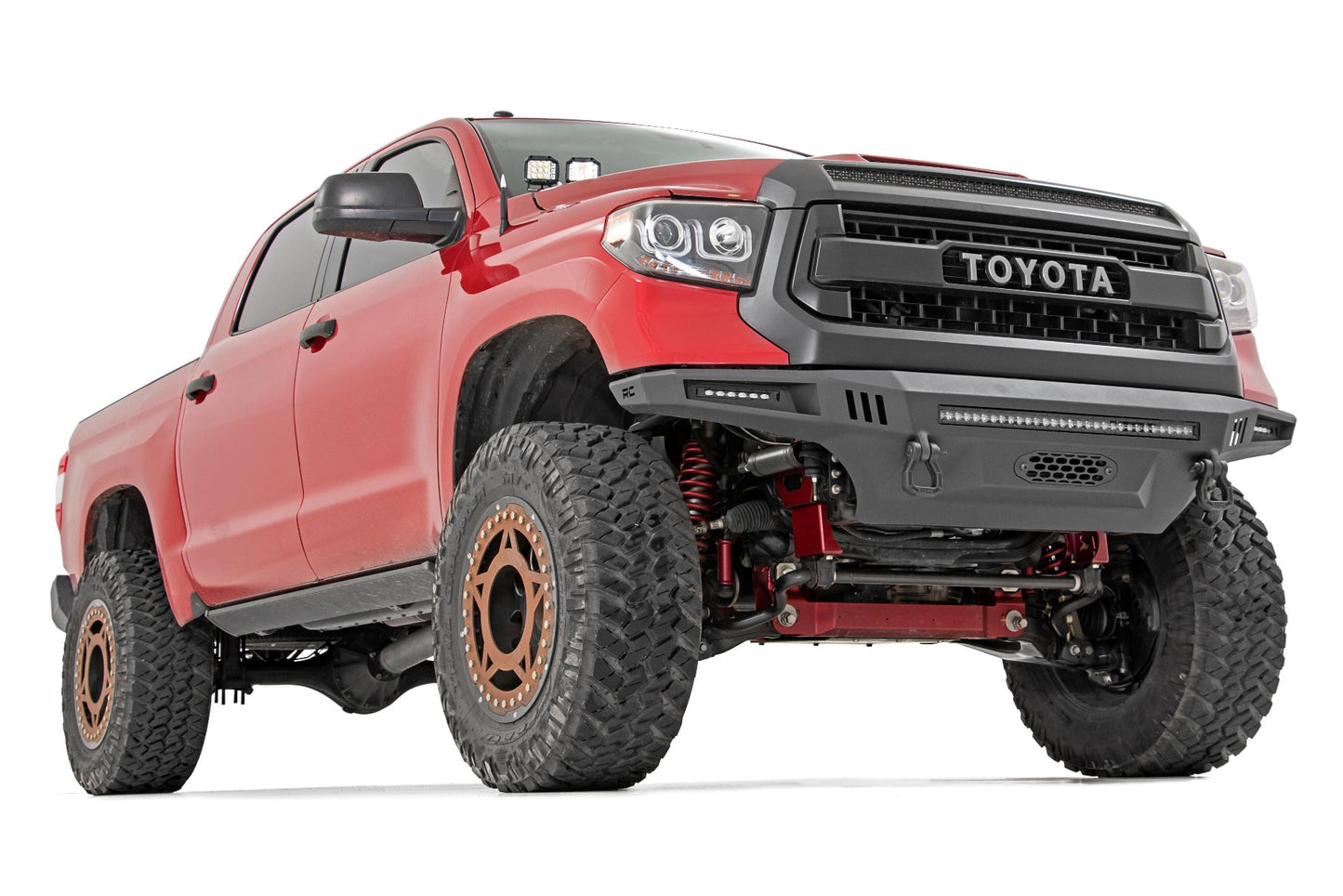 Rough Country Toyota 2-inch LED Lower Windshield Ditch Kit (14-20 Tundra Black Series Flood Pattern)