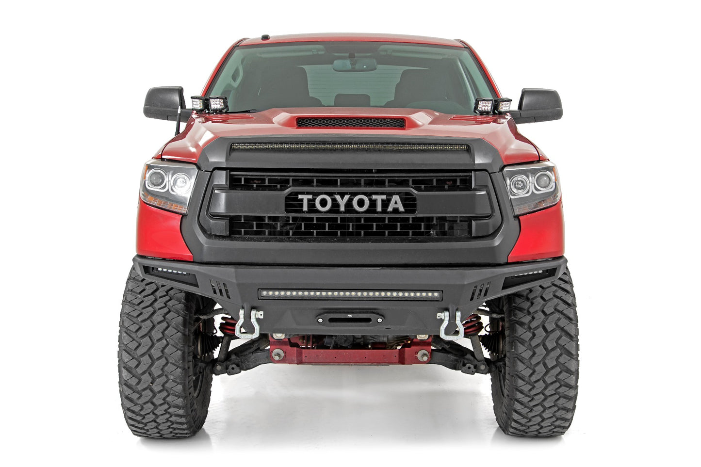 Rough Country Toyota 2-inch LED Lower Windshield Ditch Kit (14-20 Tundra Black Series Flood Pattern)