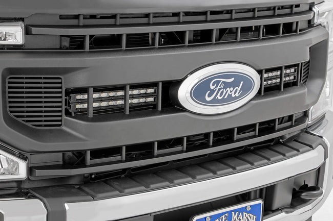 Rough Country LED Light Kit Grille Mount 10 Inch Black Series Slimline 20-22 Ford Super Duty