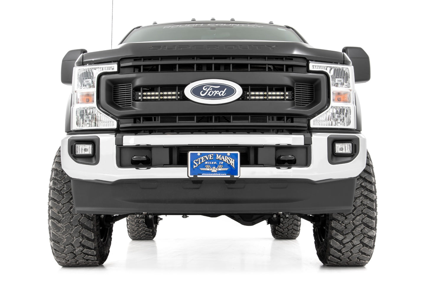 Rough Country LED Light Kit Grille Mount 10 Inch Black Series Slimline 20-22 Ford Super Duty