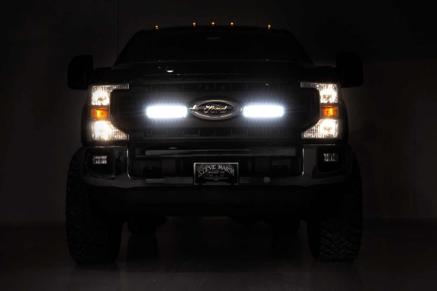 Rough Country LED Light Kit Grille Mount 10 Inch Black Series Slimline 20-22 Ford Super Duty