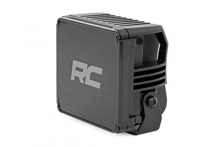 Rough Country 4 Inch Square Cree LED Lights Pair Chrome Series w/Cool White DRL