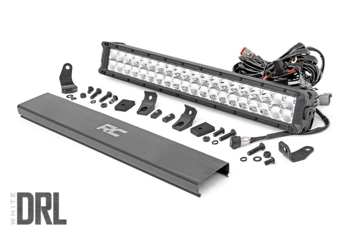 Rough Country 20-Inch Cree LED Light Bar - Dual Row Chrome Series w/ Cool White DRL