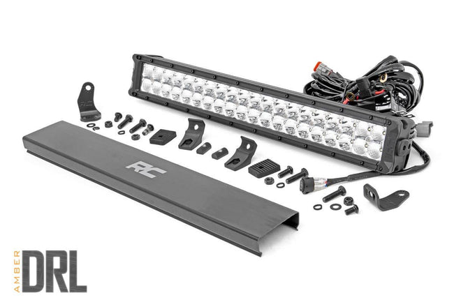 Rough Country 20-inch Cree LED Light Bar Dual Row Chrome Series w/ Amber DRL