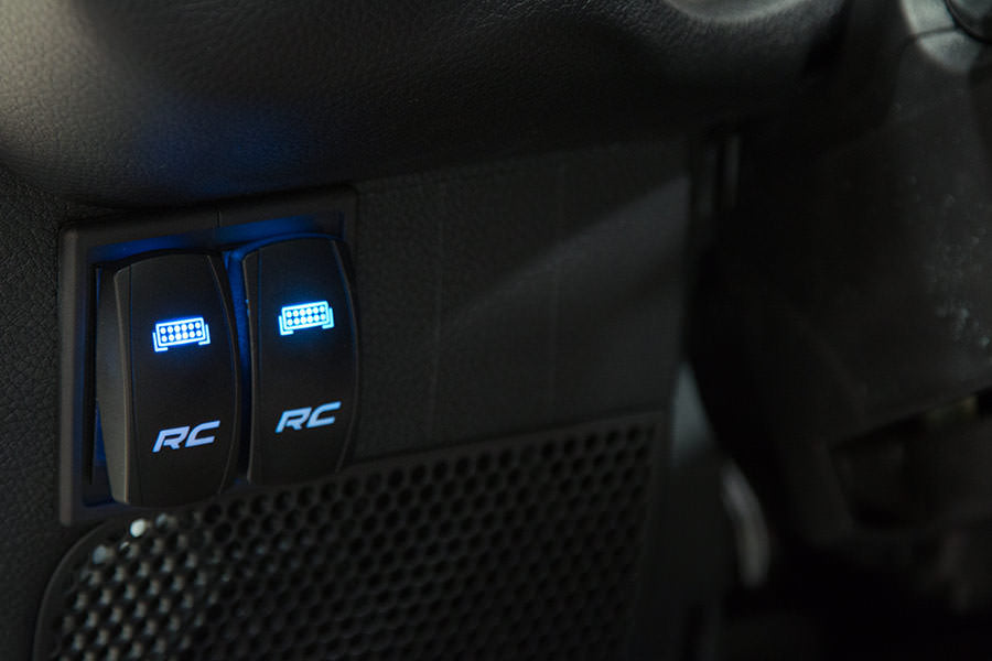 Rough Country Rocker Switch Housing Kit 2 Switches Black Plastic