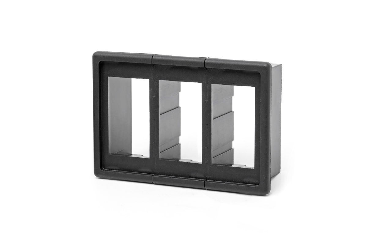 Rough Country Rocker Switch Housing Kit 3 Switches Black Plastic