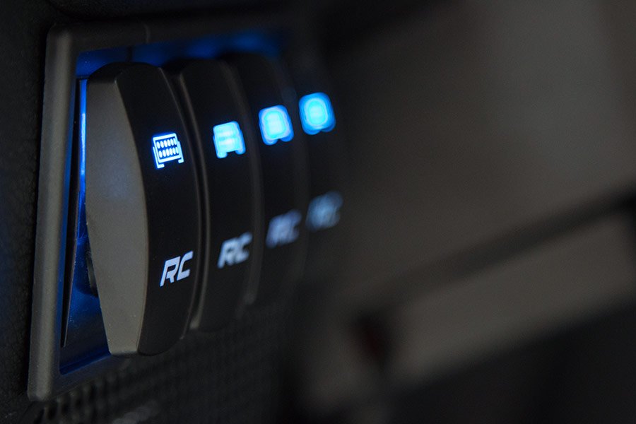 Rough Country Rocker Switch Housing Kit 4 Switches Black Plastic