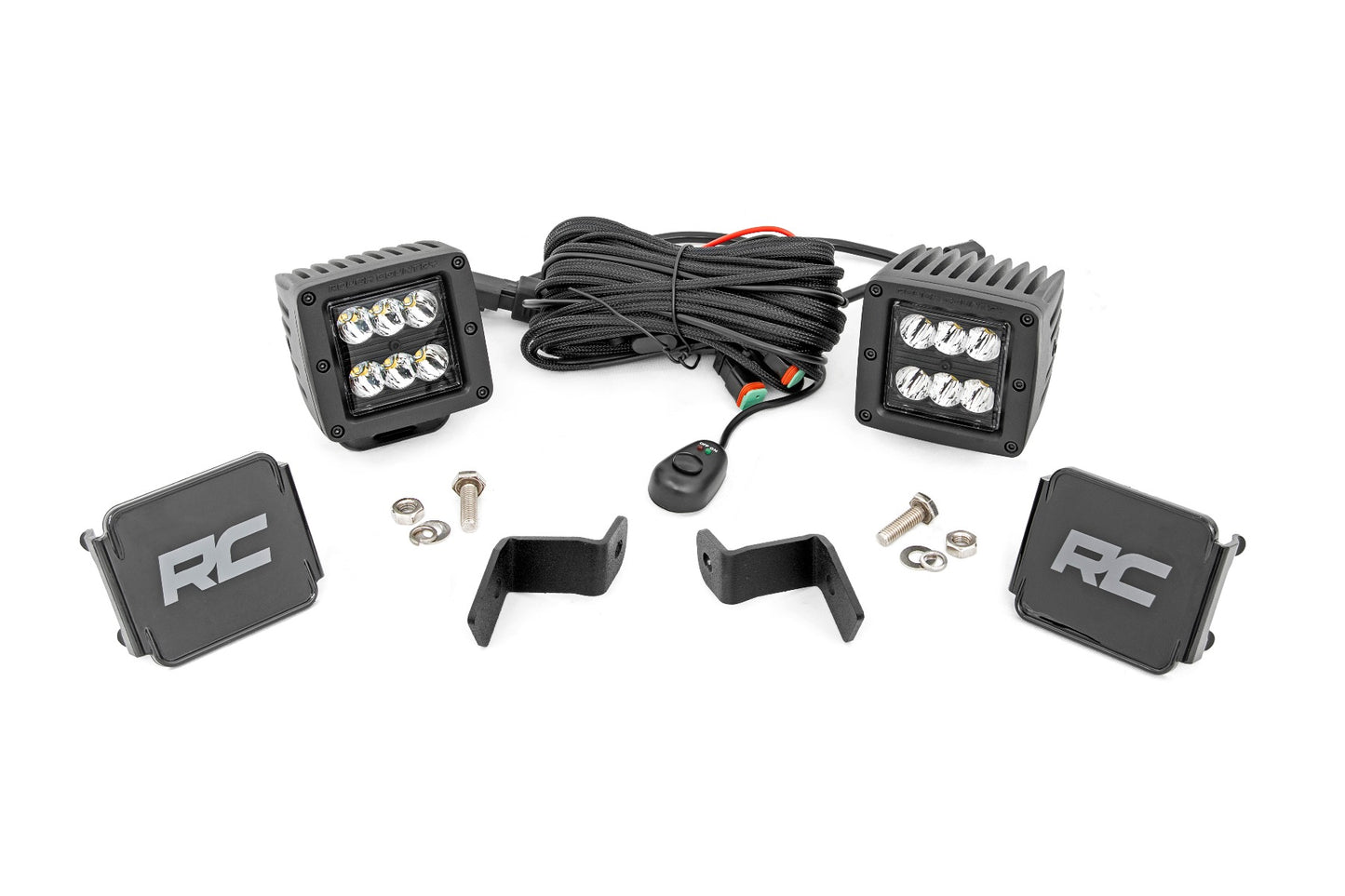 Rough Country Ford 2-inch LED Lower Windshield Spot Pattern Ditch Kit 15-23 Ford F-150