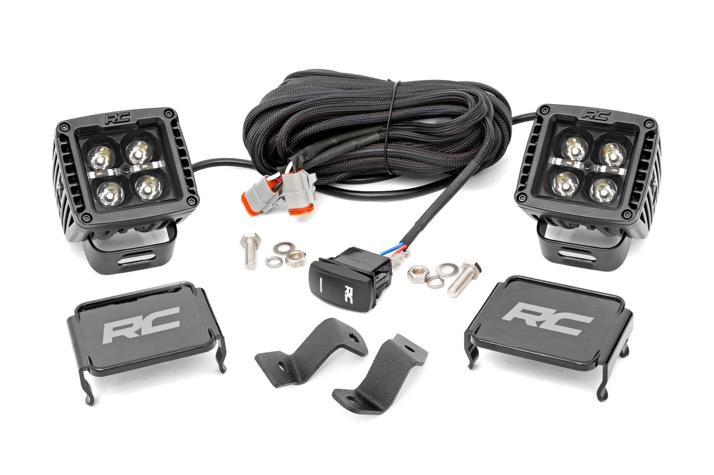 Rough Country Ford 2-inch LED Lower Windshield Ditch Kit w/ Cool White DRL 15-23 Ford F-150