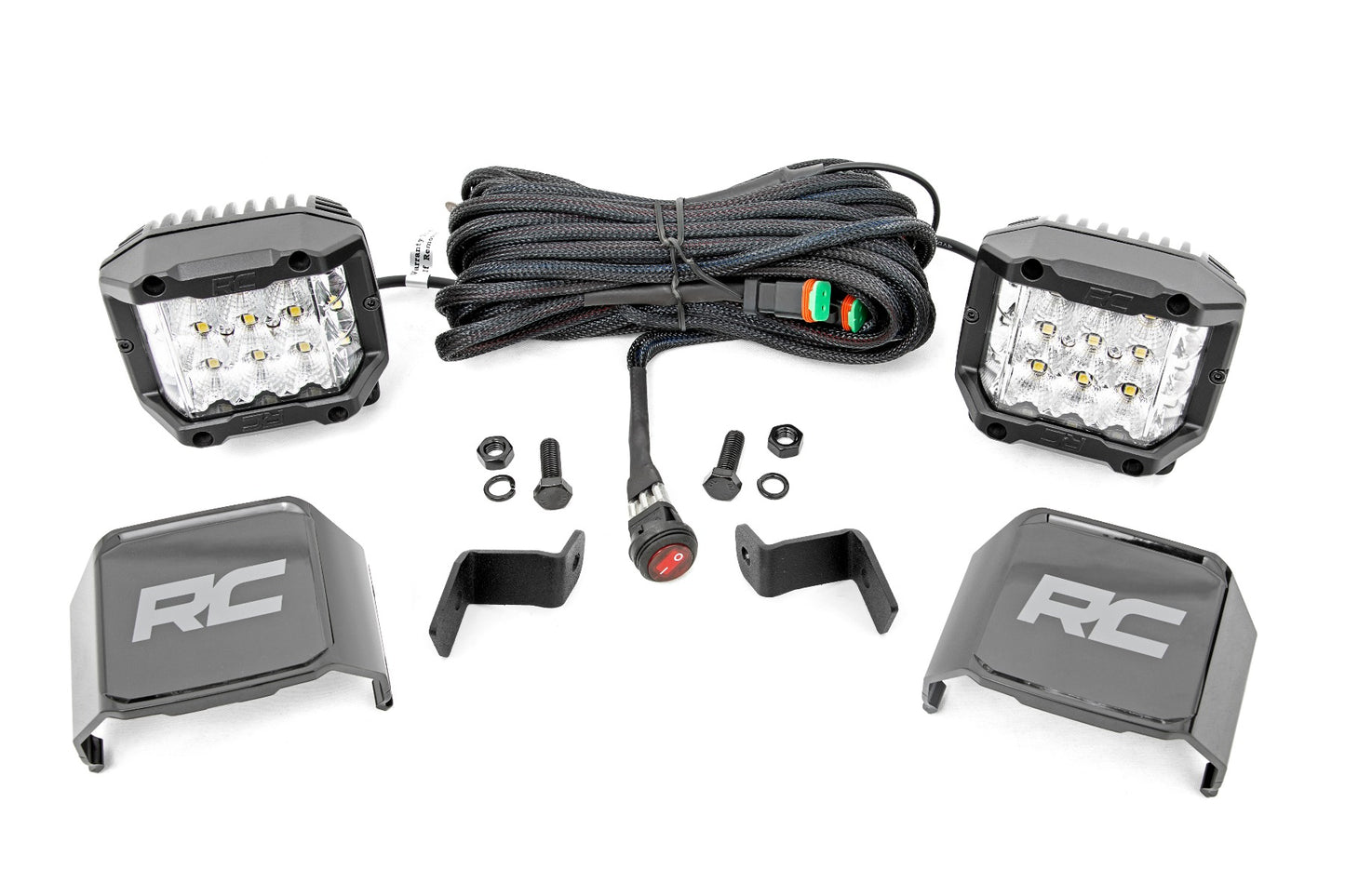Rough Country Ford 3-inch Wide Angle LED Lower Windshield Ditch Kit 15-23 Ford F-150