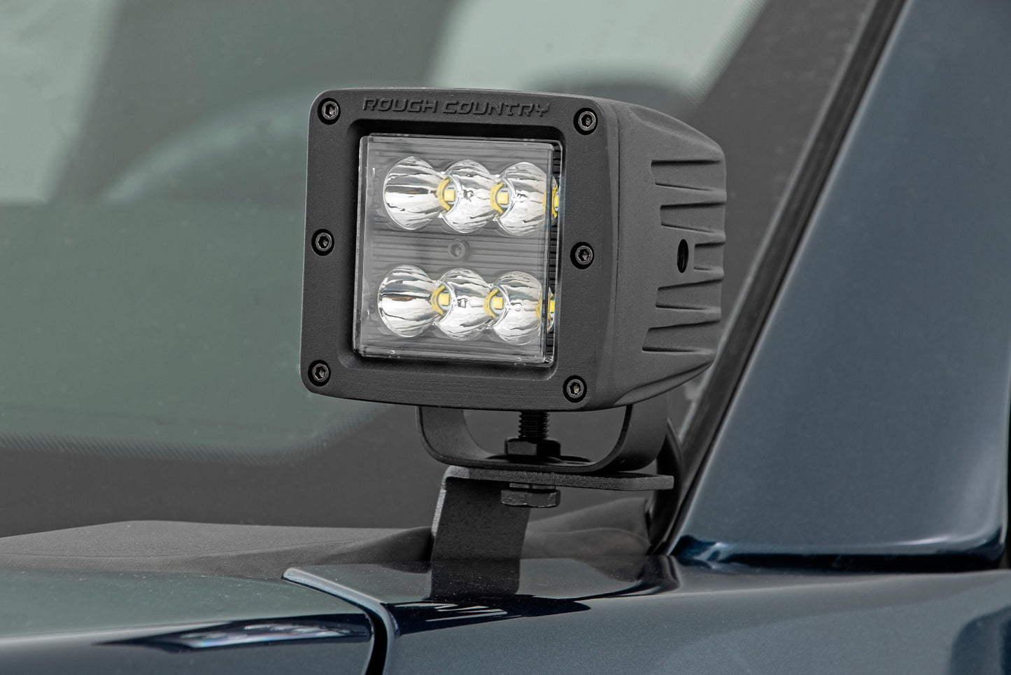 Rough Country Ford 3-inch Wide Angle LED Lower Windshield Ditch Kit 15-23 Ford F-150