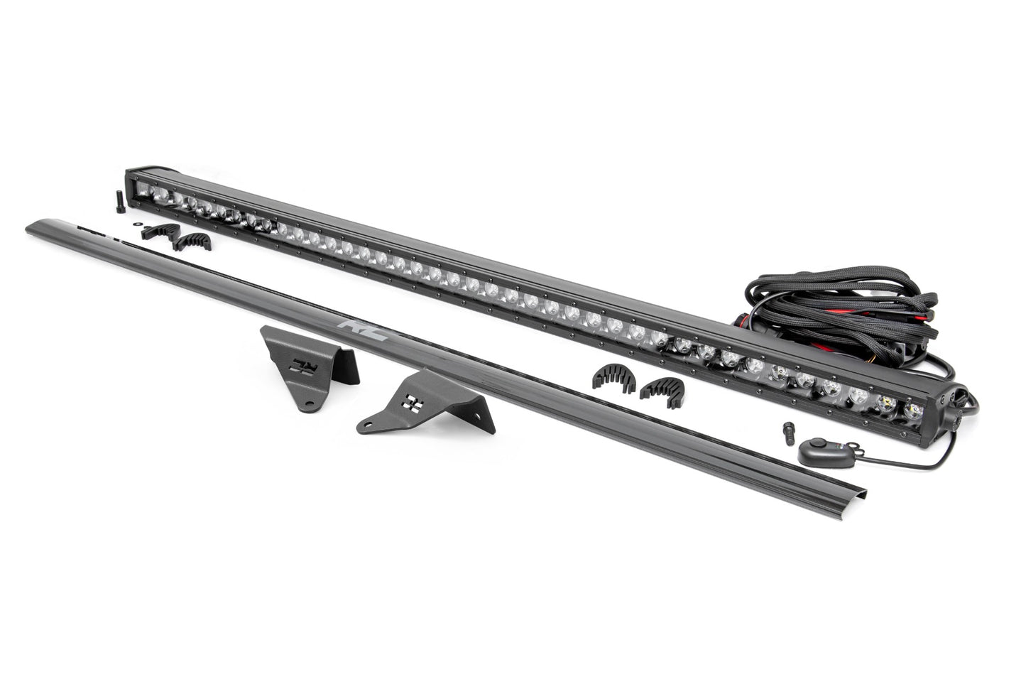 Rough Country LED Light Upper Windshield 40 Inch Black Single Row 21-22 Ford Bronco