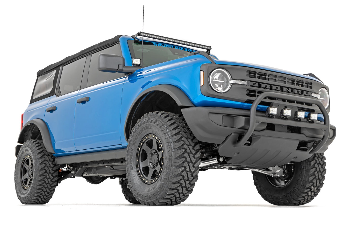 Rough Country LED Light Upper Windshield 40 Inch Black Single Row 21-22 Ford Bronco