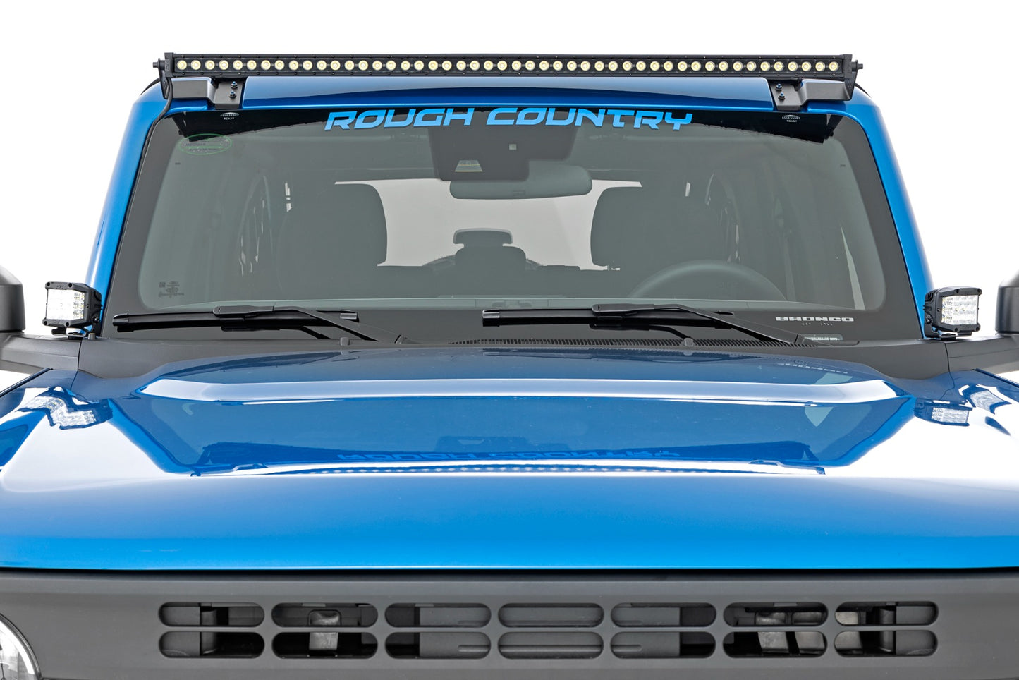 Rough Country LED Light Upper Windshield 50 Inch Black Single Row 21-22 Ford Bronco
