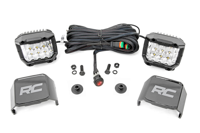 Rough Country LED Light Ditch Mount 2 Inch Chrome Series Pair Wide 21-23 Ford Bronco