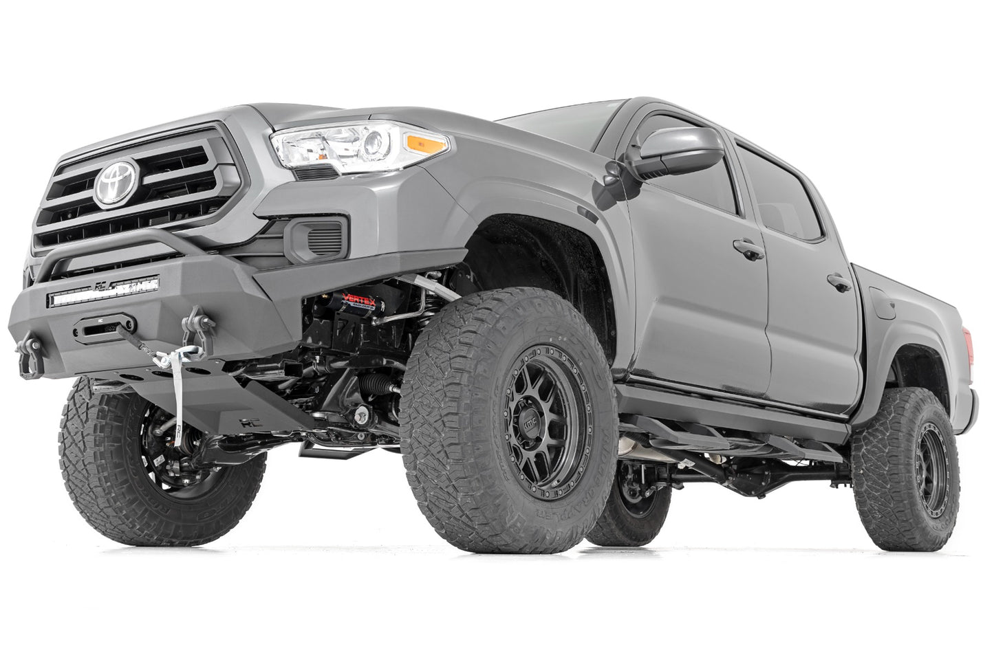 Rough Country SR2 Adjustable Aluminum Steps Double Cab 05-22 Toyota Tacoma