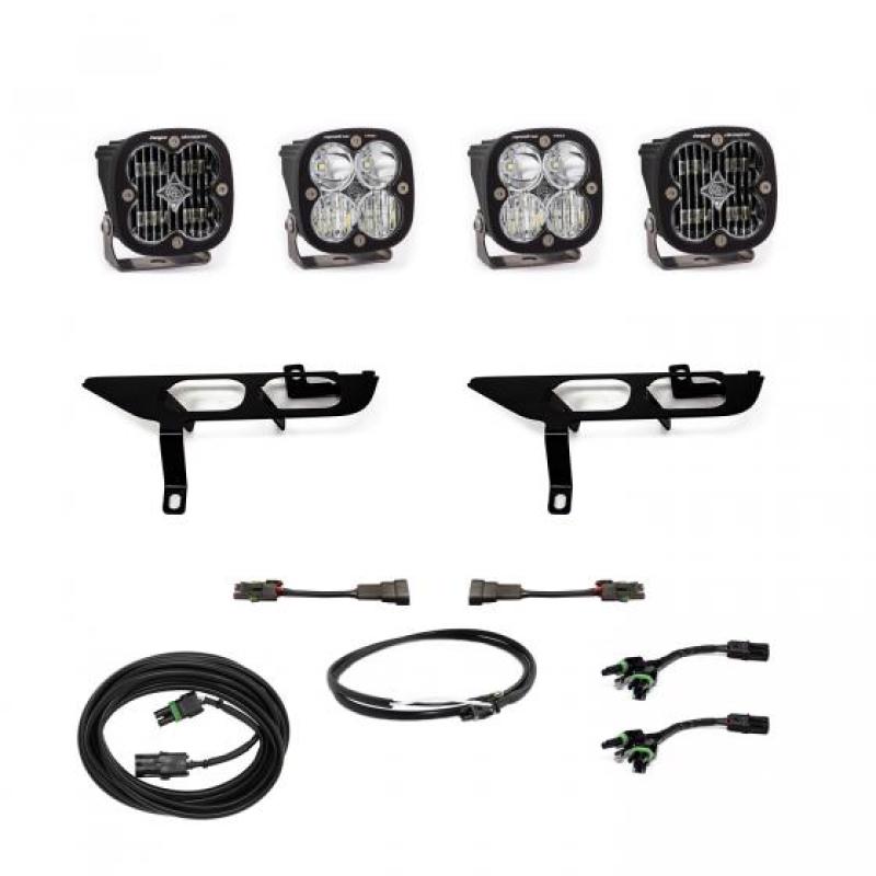 Baja Designs 2021-2022 Ford F150 Without DRL Fog Pocket Kit SAE Clear Squadron Sport Driving Combo With Upfitter