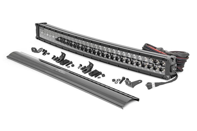 Rough Country 30 Inch Curved CREE LED Light Bar Dual Row Black Series w/Cool White DRL