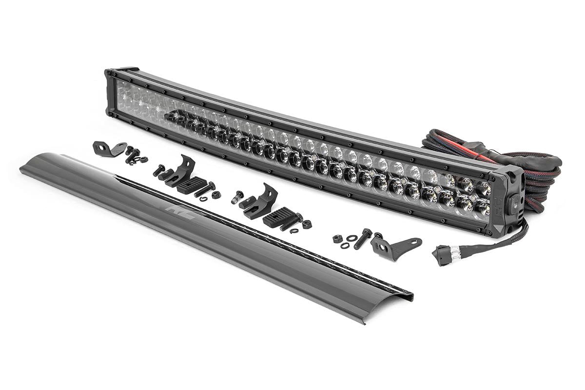 Rough Country 30 Inch Curved CREE LED Light Bar Dual Row Black Series w/Amber DRL