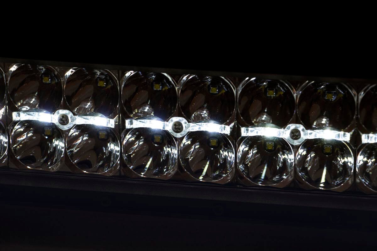 Rough Country 30-Inch Curved Cree LED Light Bar - Dual Row Chrome Series w/ Cool White DRL