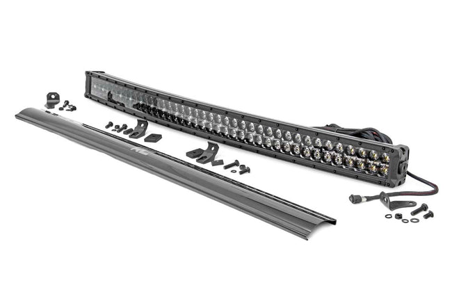 Rough Country 40 Inch Curved CREE LED Light Bar Dual Row Black Series w/Cool White DRL
