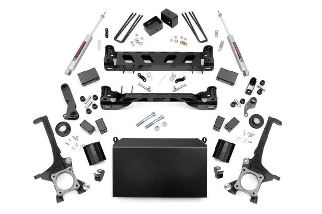 Rough Country 6 Inch Toyota Suspension Lift Kit Front Spacers, Rear N3 Shocks 16-21 Tundra 4WD/2WD