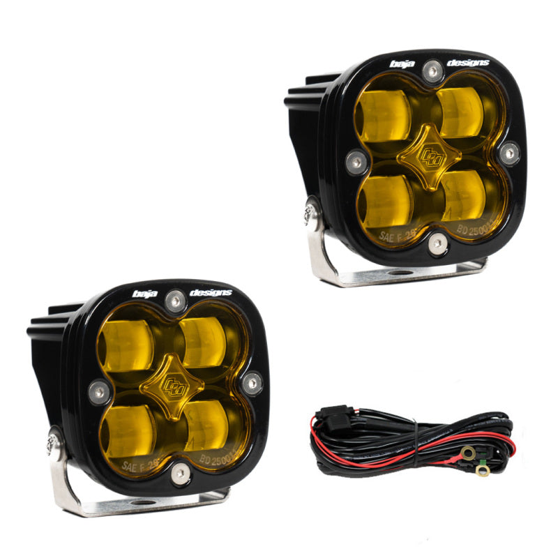 Baja Designs Squadron SAE Fog LED Auxiliary Light Pod Pair - Amber