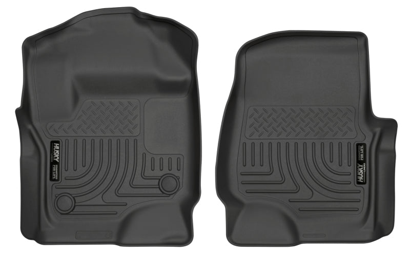 Husky Liners 2017-2024 Ford Super Duty (Crew Cab / Super Cab) WeatherBeater Black Front Floor Liners