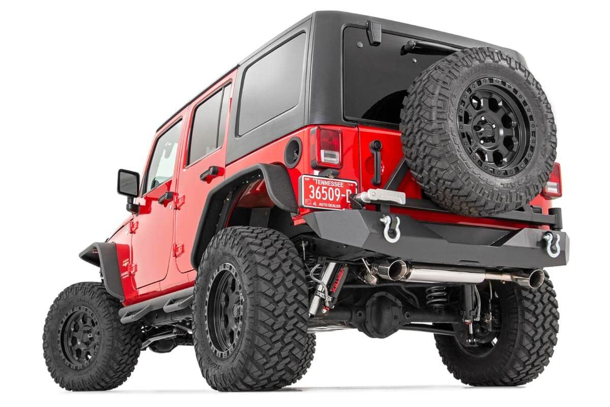 Rough Country 4.0 Inch Jeep Long Arm Suspension Lift Kit w/ Vertex Adjustable Reservoir Shocks 12-18 Wrangler JK 4-door